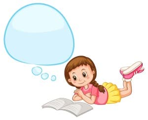 Hình minh họa cô bé đọc sách file vector mẫu số 735