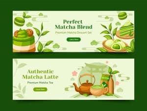 Banner quảng cáo đồ uống từ trà xanh file vector mẫu số 592