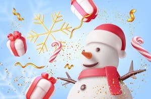Hình minh họa người tuyết noel file vector mẫu số 104