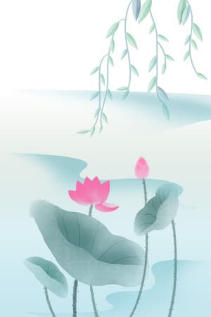 Background hoa sen cổ trang file PSD mẫu BS125