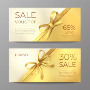 Phiếu quà tặng voucher màu vàng god sang trọng file EPS và AI mẫu G17