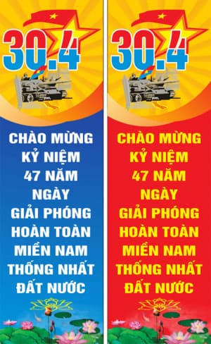 Phướn ngày lễ 30/4 và 1/5 file CDR mẫu K54
