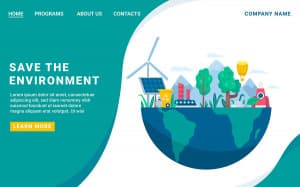 Ảnh trang chủ website năng lượng điện gió bảo vệ môi trường E05 file AI và EPS