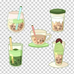 Hình minh họa cốc trà sữa trân châu file PNG mẫu số 120