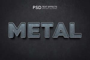 Hiệu ứng chữ 3D màu bạc file PSD mẫu HU548