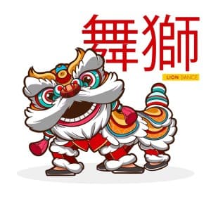 Hình ảnh múa kỳ lân file vector mẫu KL31
