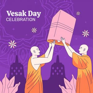 Poster thả đèn trời ngày lễ phật đản file EPS và AI mẫu CK356