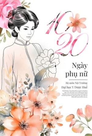 Poster ngày phụ nữ Việt Nam nền màu hồng file PSD mẫu CG268
