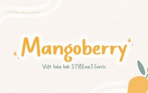 Font chữ hoạt hình vui vẻ dễ thương cute SVN-Mangoberry