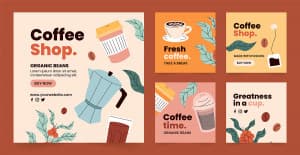 Mẫu bài đăng ảnh coffee trên mạng xã hội file EPS và AI mẫu CF221