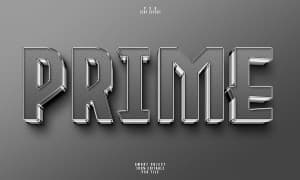 Hiệu ứng chữ 3D màu bạc file PSD mẫu HU416