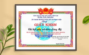 Mẫu giấy khen chi hội phụ nữ File Corel 56