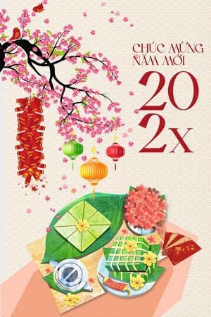 Poster tết cổ truyền file vector mẫu OC538