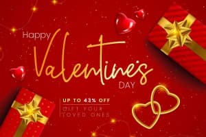 Banner ưu đãi hộp quà tặng valentine file vector mẫu số 331