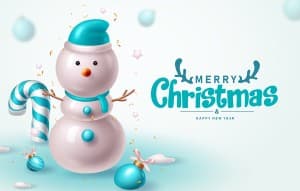 Banner giáng sinh hình ảnh người tuyết file vector mẫu số 371