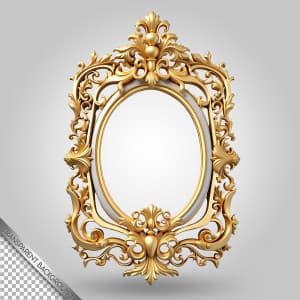 Khung kim loại 3D họa tiết vàng gold file PSD - mẫu số 431