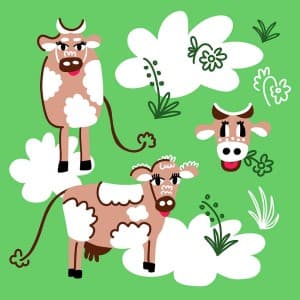 Hình minh họa chú bò hoạt hình file vector mẫu số 281