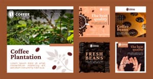 Mẫu bài đăng ảnh coffee trên mạng xã hội file EPS và AI mẫu CF219