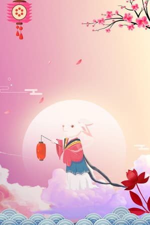 Background thỏ ngọc trung thu file PSD mẫu TT325