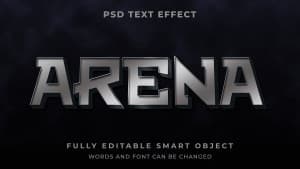 Hiệu ứng chữ 3D màu bạc file PSD mẫu HU502
