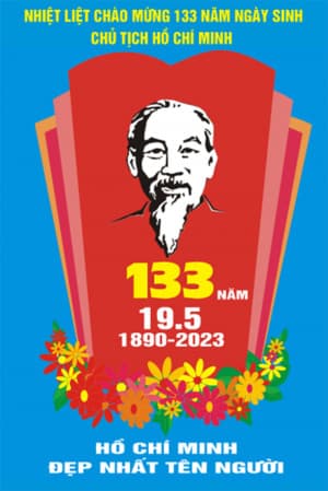 Phướn mừng ngày sinh của chủ tịc Hồ Chí Minh file CDR mẫu K23