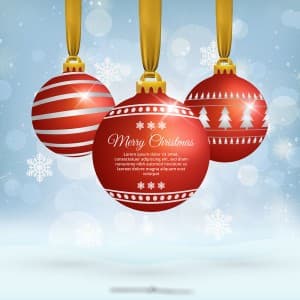 Banner quả bóng đỏ noel file vector mẫu số 410