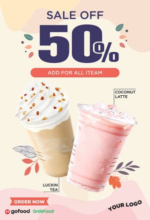 Poster quảng cáo trà sữa file EPS và AI mẫu TS003