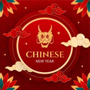 Banner chúc mừng năm mới hình đầu rồng file EPS