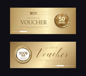 Phiếu quà tặng voucher màu vàng god sang trọng file EPS và AI mẫu G15
