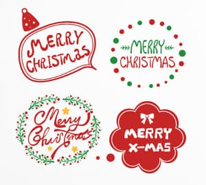 Ảnh minh họa chữ giáng sinh vui vẻ đa dạng mẫu mã file PSD