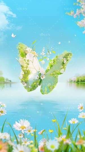 Background tình yêu thiên nhiên file PNG mẫu PM829