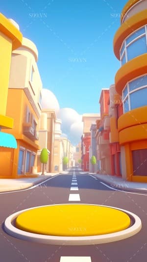 Background bục 3D trong thành phố file JPG mẫu JP129