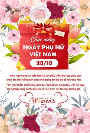 Thiệp chúc mừng ngày phụ nữ việt nam file EPS và AI mẫu PN251