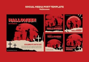 Poster lễ hội halloween file PSD mẫu MB428