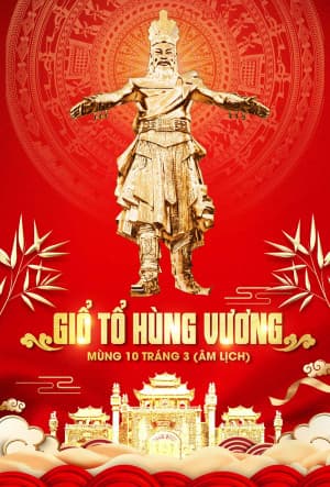 Poster giỗ tổ hùng vương hình tượng đồng file PSD
