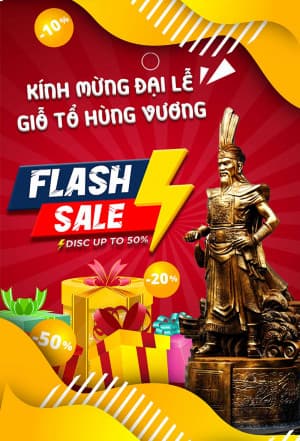 Poster khuyến mại mừng đại lễ giỗ tổ Hùng Vương 10-3 mẫu 27 file PSD