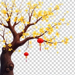 Hình ảnh cây hoa mai tết file PNG mẫu OC665