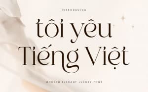 Phông chữ serif nét mảnh sang trọng TH Luxury 5 | Phông chữ Việt hóa