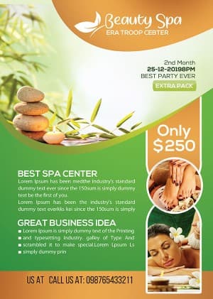 Poster dịch vụ spa đá nóng file PSD mẫu KF17