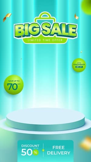 Poster bục 3D trưng bầy sản phẩm file vector mẫu JH209
