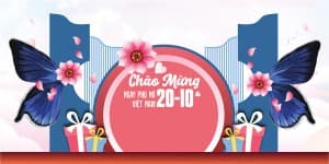 Banner chúc mừng ngày phụ nữ việt nam file EPS và AI mẫu PN242