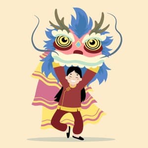 Hình ảnh múa kỳ lân file vector mẫu KL90