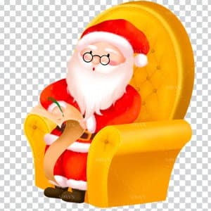 Hình ảnh ông già noel ngồi trên ghế file PNG mẫu BN38