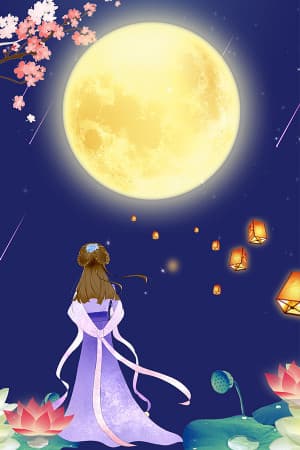 Background đêm trăng trung thu file PSD mẫu TT276