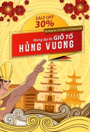 Poster giỗ tổ hùng vương file vector mẫu HV1