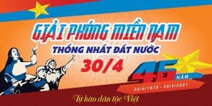 Banner chào mừng ngày thống nhất đất nước 30-4 file CDR mẫu PM790