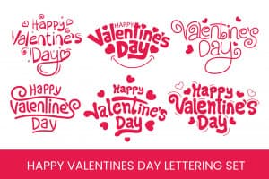 Ảnh minh họa chữ chúc mừng ngày Valentine P15 file EPS