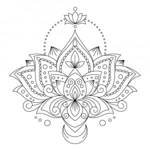 Hoa văn hoa sen vector file EPS - mẫu số 21