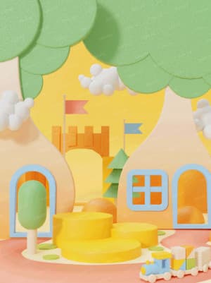 Backgroud nhà, bục 3D mẫu 34 PSD