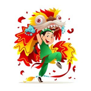 Hình ảnh chàng trai múa kỳ lân file vector mẫu KL55